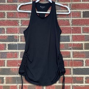 Athleta Tank Top Women’s Medium Black Razor‎ Back Side Cinching Shirt